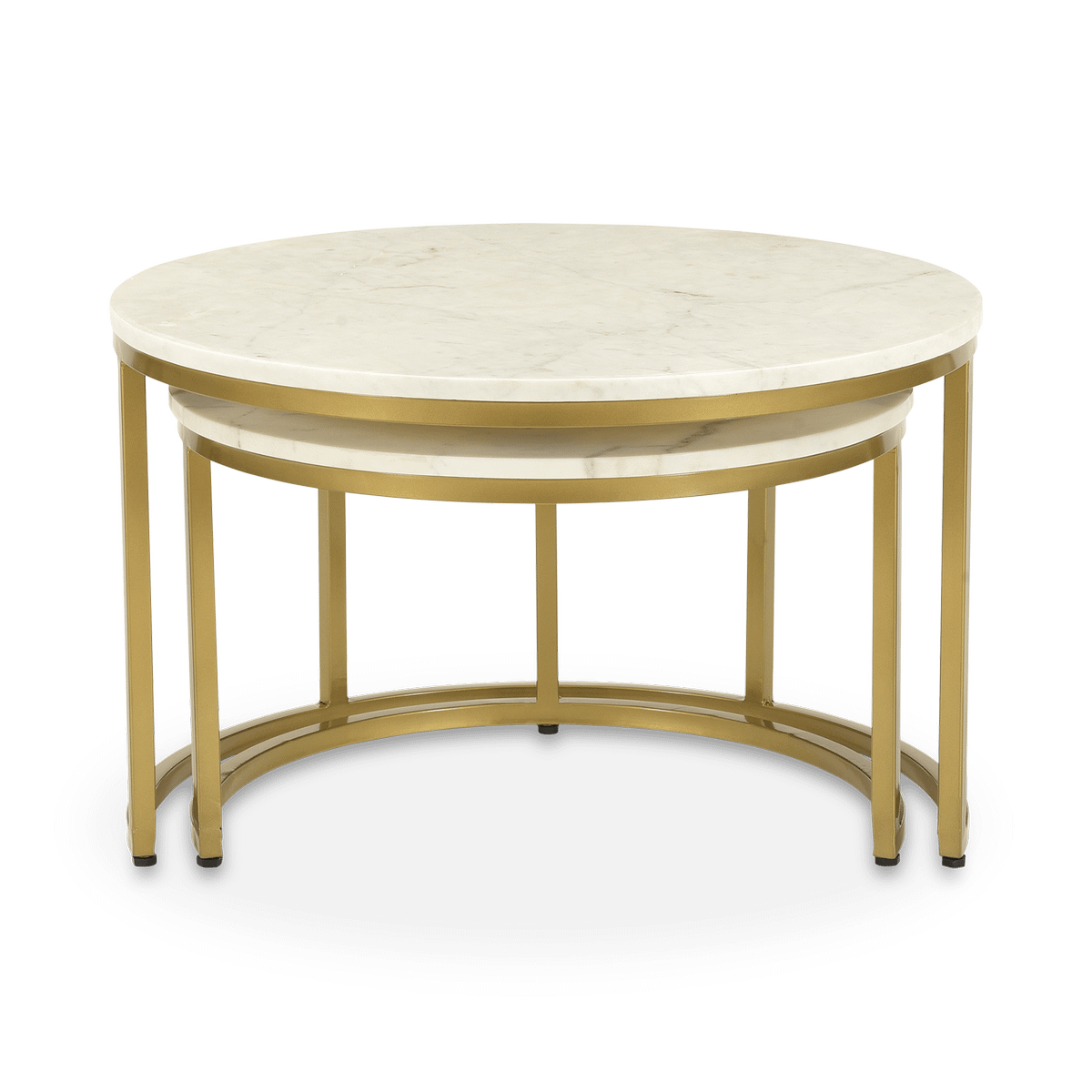 Set van 2 salontafels ZOE Marmer Wit