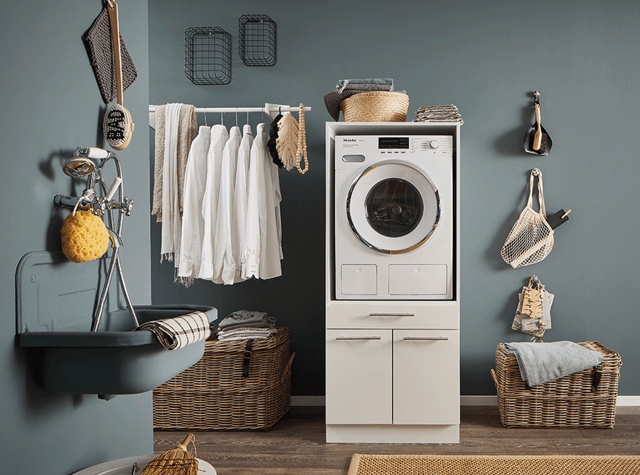 Wasmachinekast LAUNDRY H162 Wit Wasmachinekast LAUNDRY H162 Wit