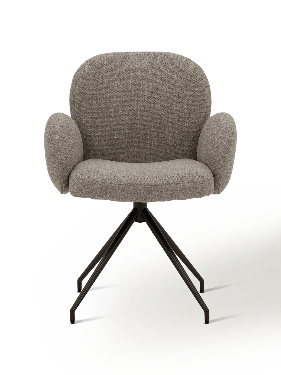 Armstoel Gigi Rhytm Swivelvoet Anodic Brown