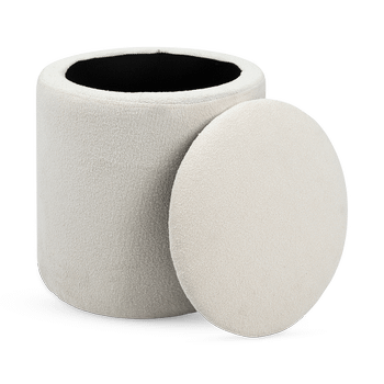 Opbergpouf BOUILLON Rond Beige Opbergpouf BOUILLON Rond Beige