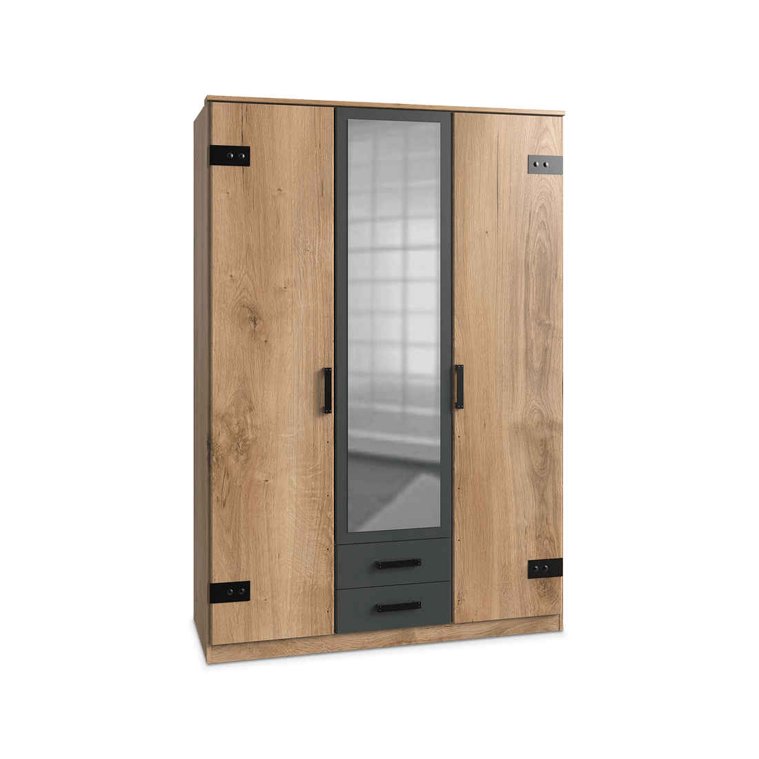 Kleerkast HUVAR Plankeneiche/Graphite B135 Kleerkast HUVAR Plankeneiche/Graphite B135