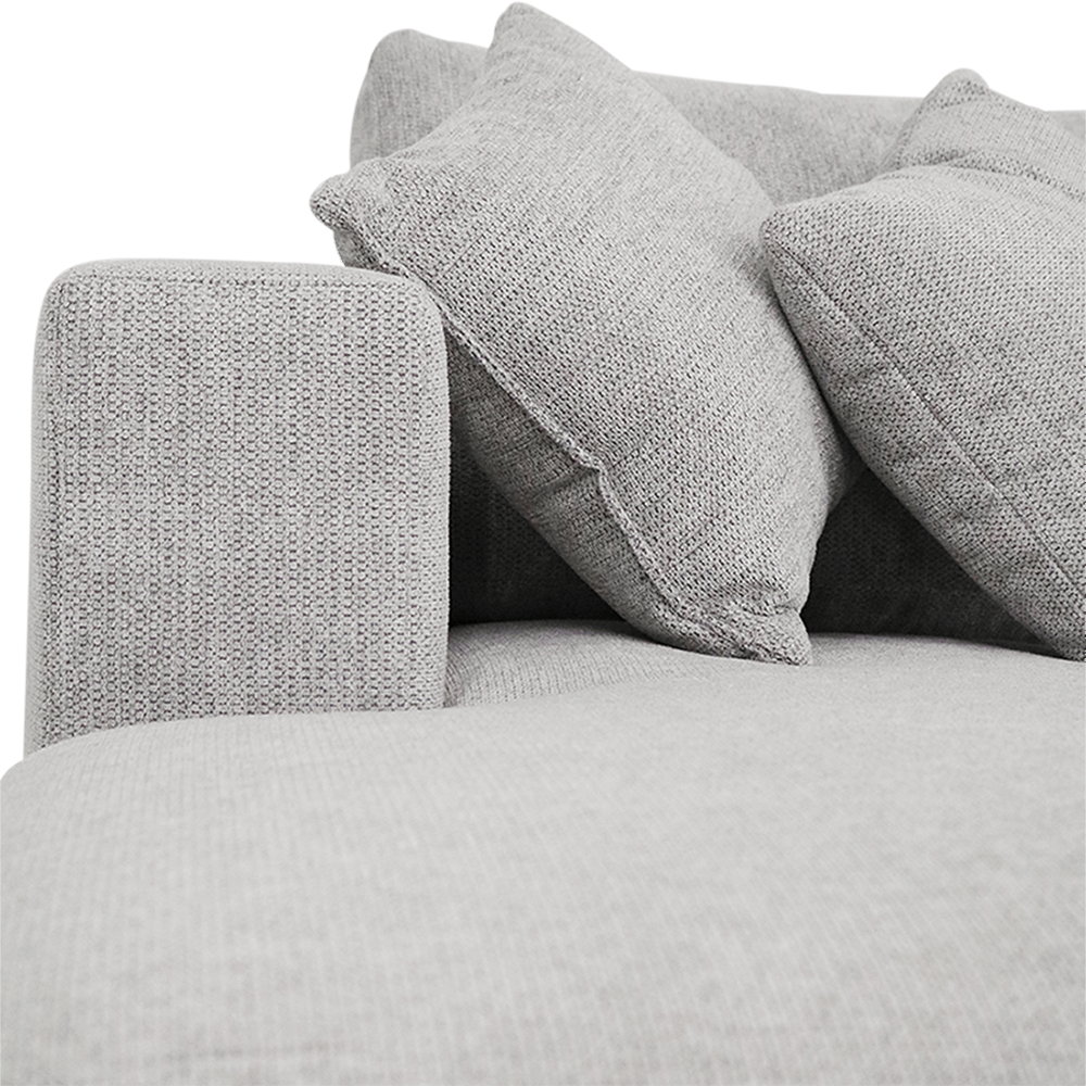 Hoeksalon GRANADA Longchair Links Grijs