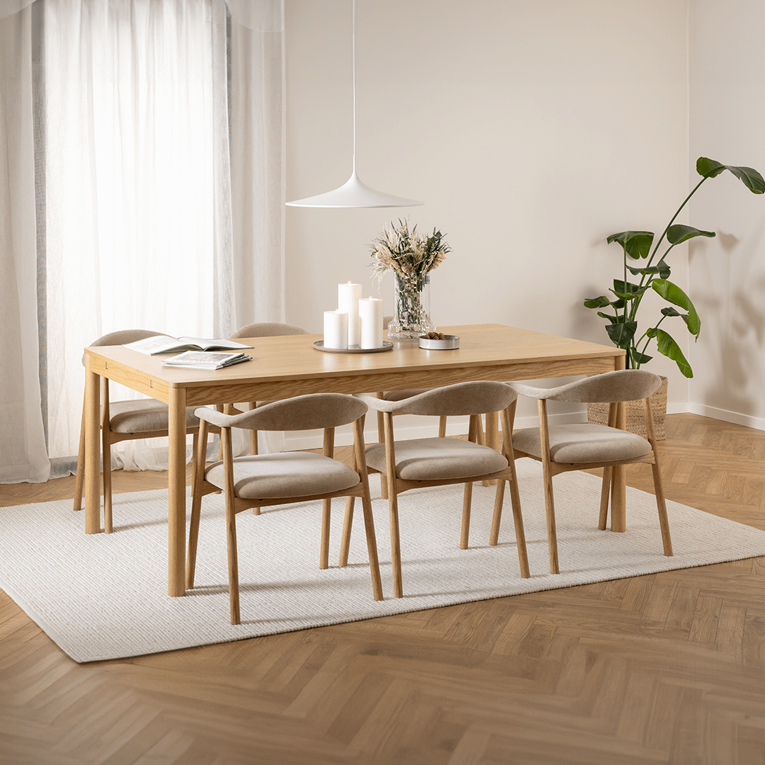 Armstoel COLETTE Danny Beige - Poot Eik Armstoel COLETTE Danny Beige - Poot Eik