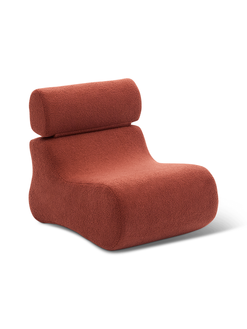 Fauteuil Club van terracotta bouclé