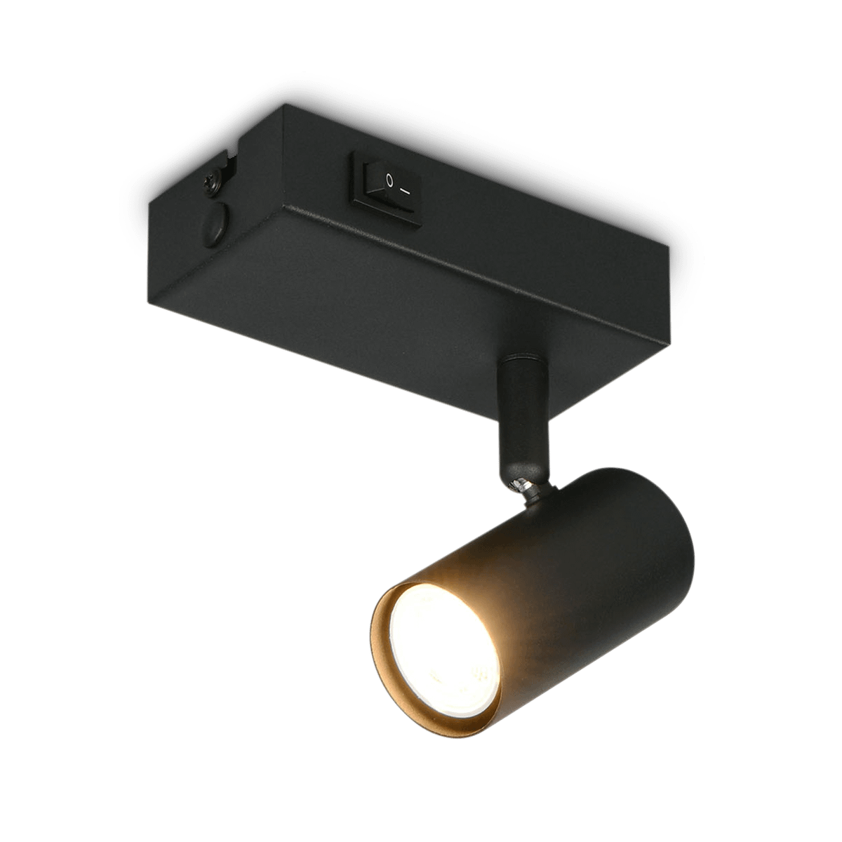 Spot TARYN 1Del. Metaal Mat Zwart