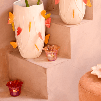 TL-Houder FLOWALY Glas Perzik TL-Houder FLOWALY Glas Perzik