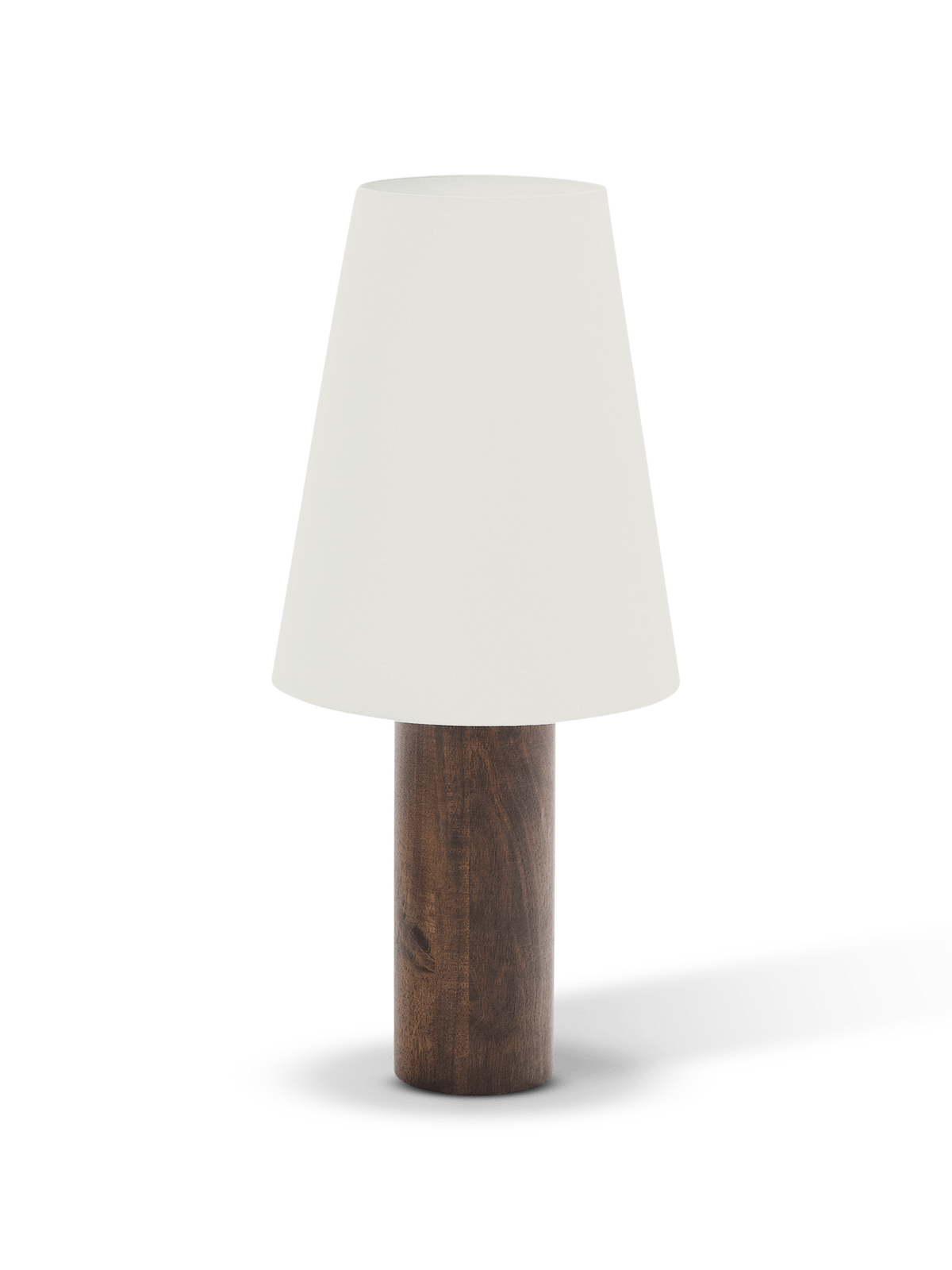 Marga staande lamp van massief rubberhout met een donkere afwerking
