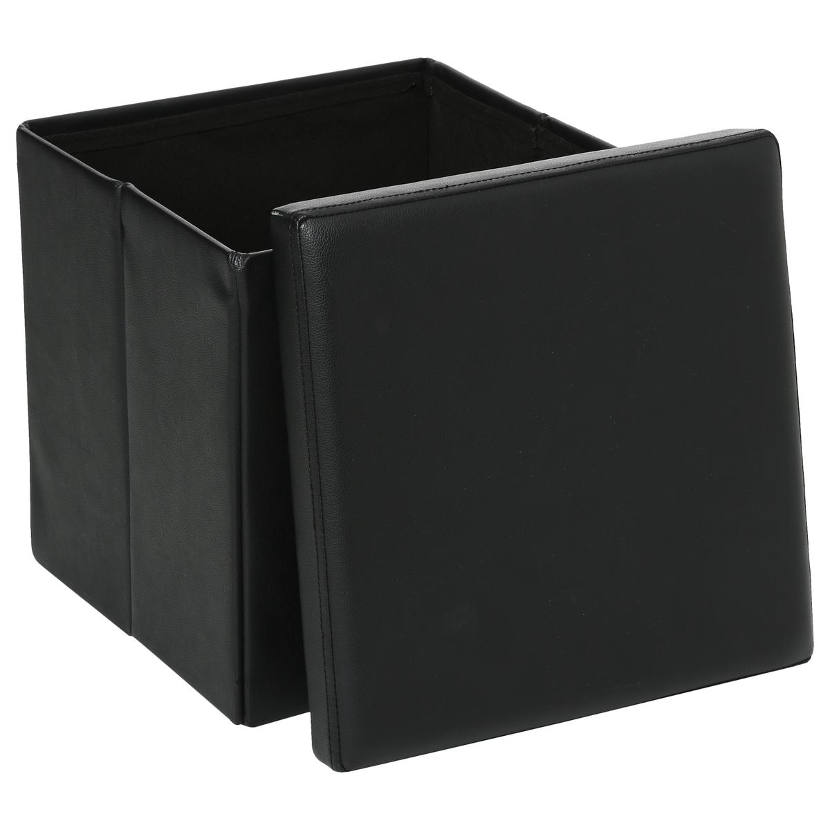 Opbergpouf ORTIS VK PU Zwart
