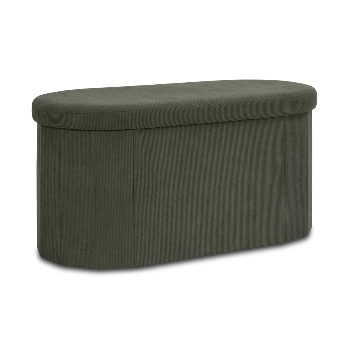 Opbergpouf COLLETE Ovaal Rib Groen