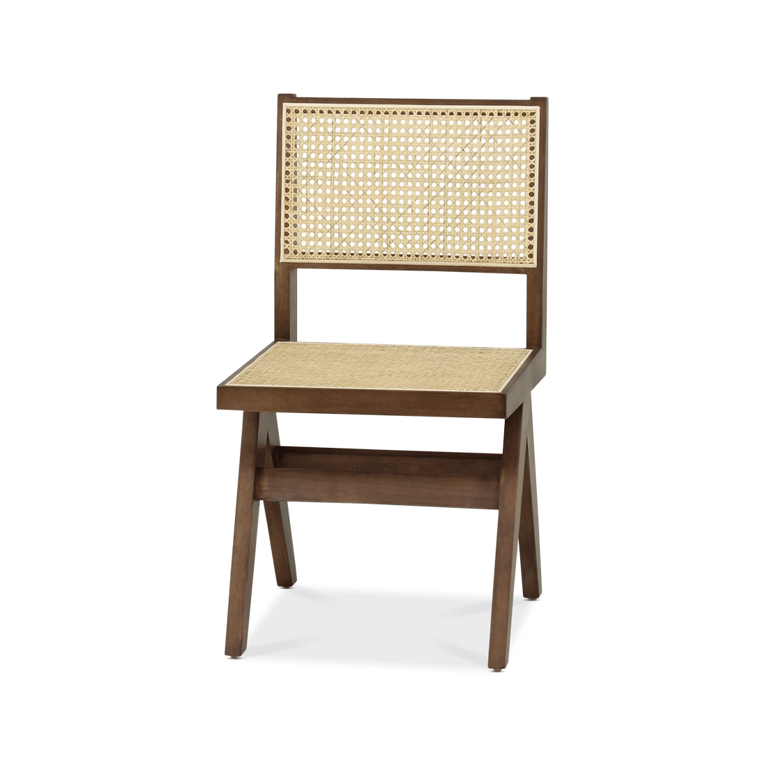 Stoel JAKI Ash Wood Walnut/Rotan  Stoel JAKI Ash Wood Walnut/Rotan