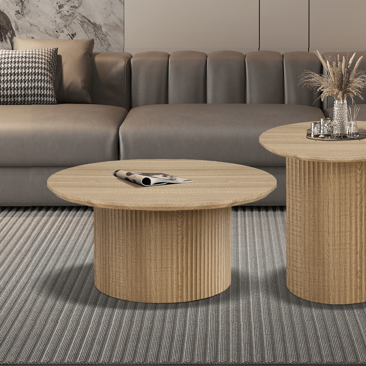 Salontafel PORTO Decor Eik Naturel Ø80