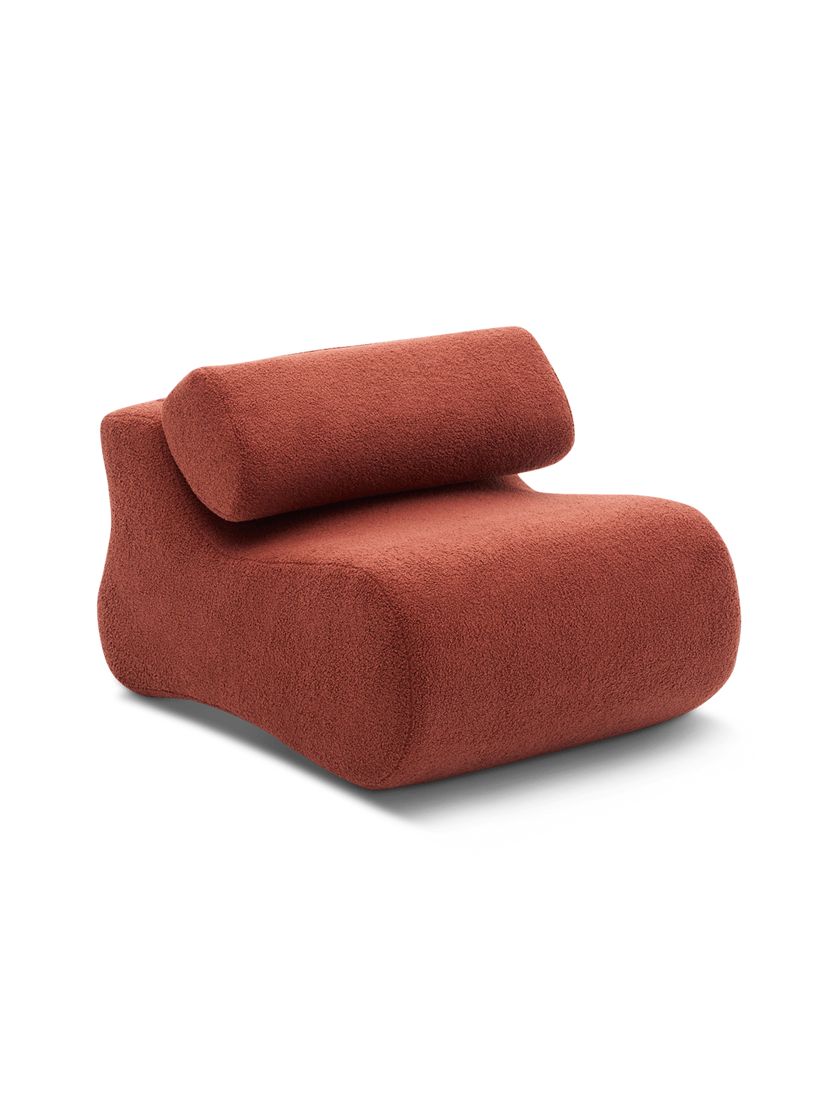 Fauteuil Club van terracotta bouclé