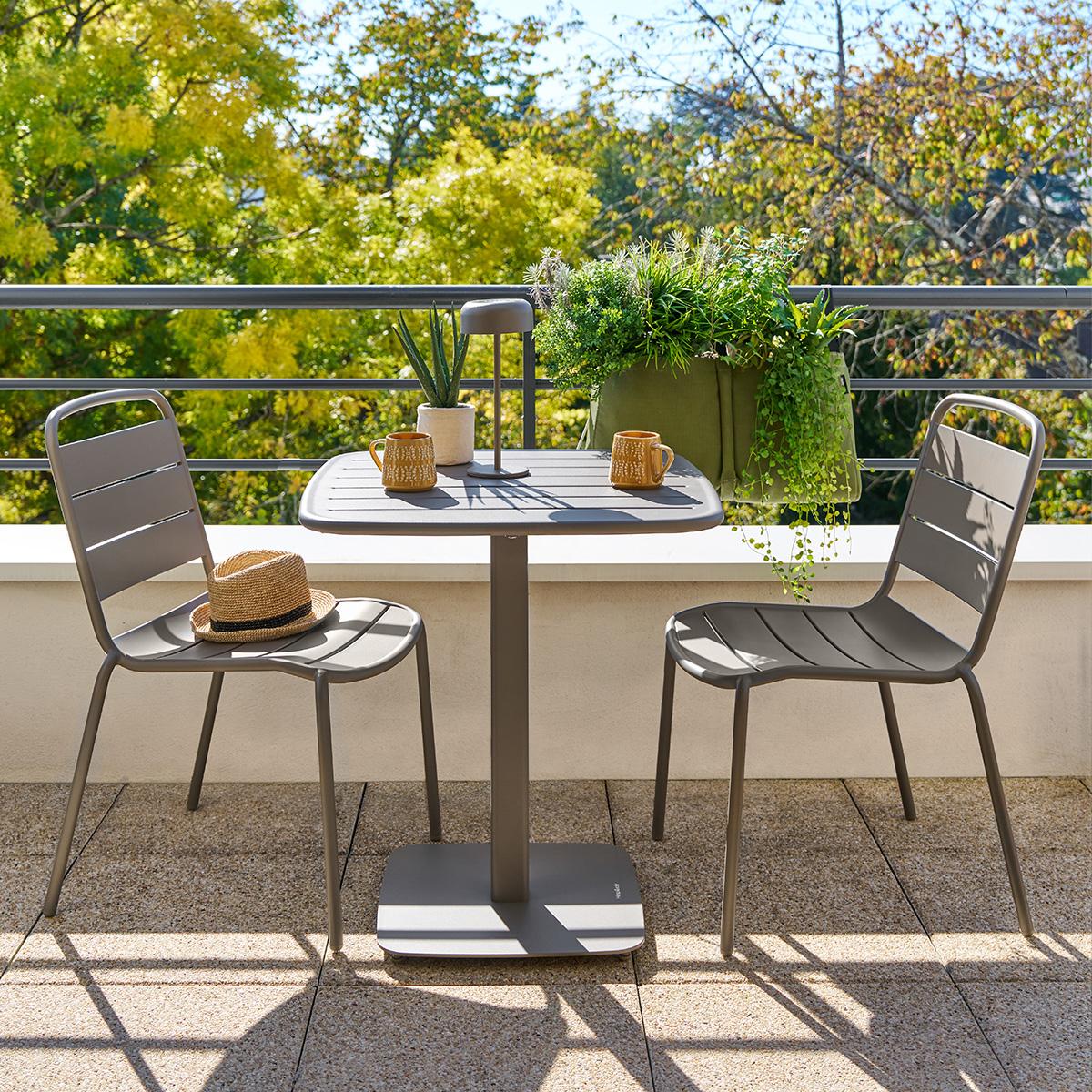 SET: Tuintafel ROSSANO 70x70 + 2x Tuinstoel ROSSANO Café