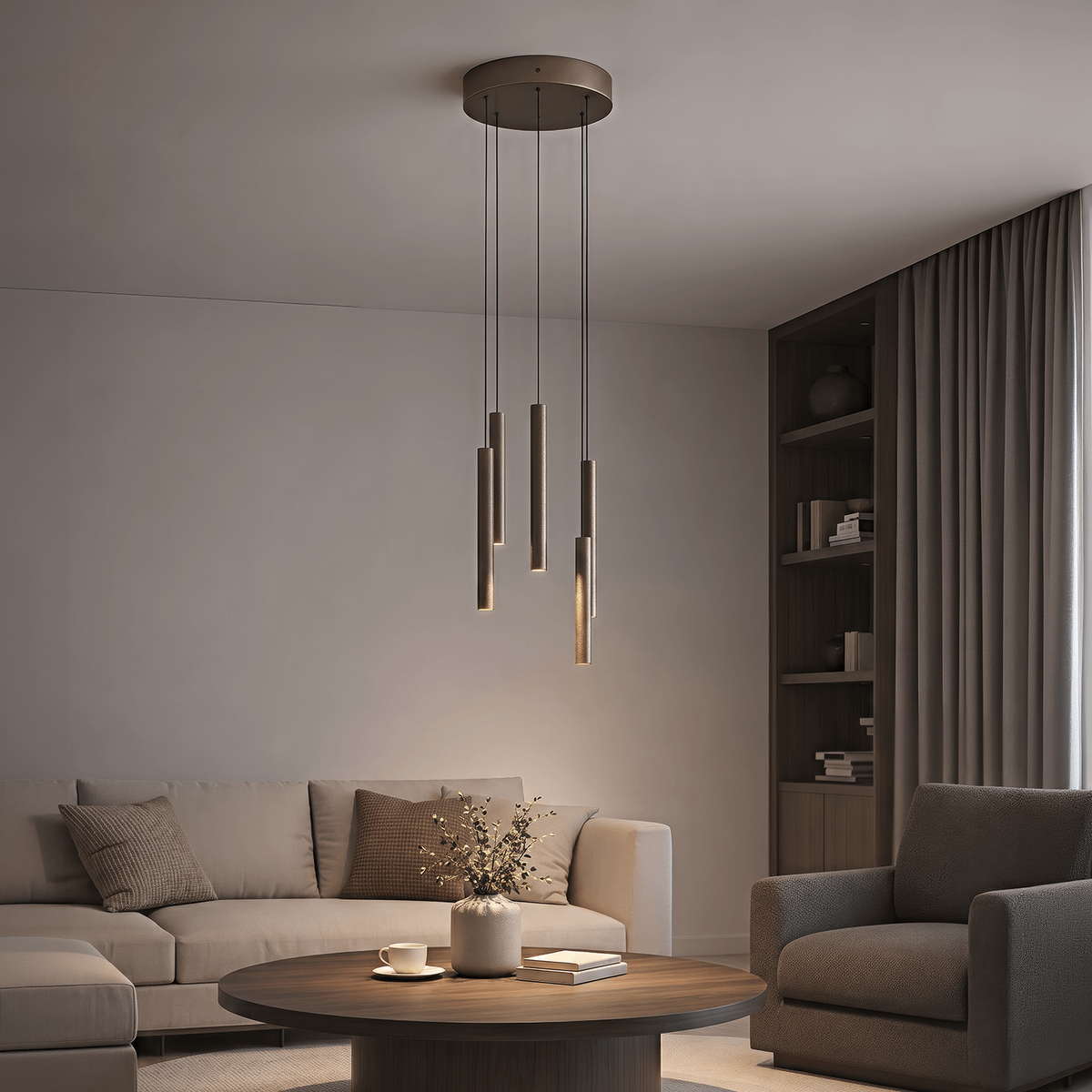 Hanglamp ARIMATO Ø 5Del. Platina
