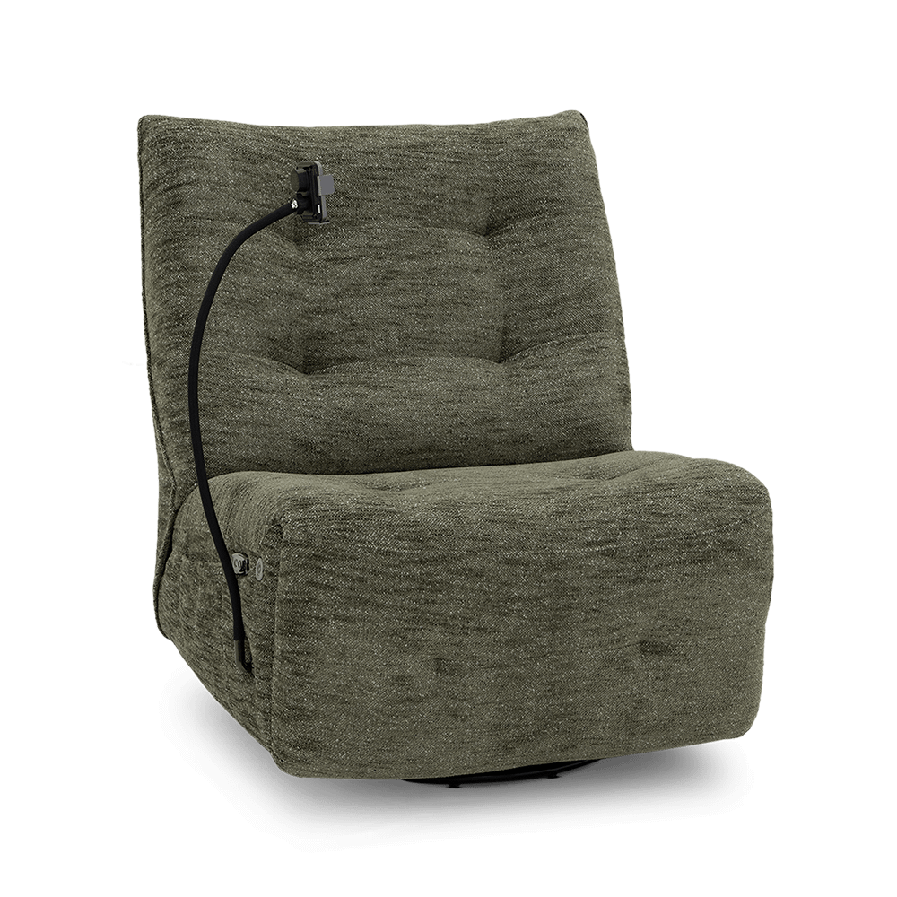 Relax Elektrisch HAWKINS met Audio/Oplaadstation B86 Olive Green