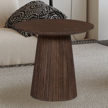 Bijzettafel DOMINGO Mango Donkerbruin Ø50  Bijzettafel DOMINGO Mango Donkerbruin Ø50