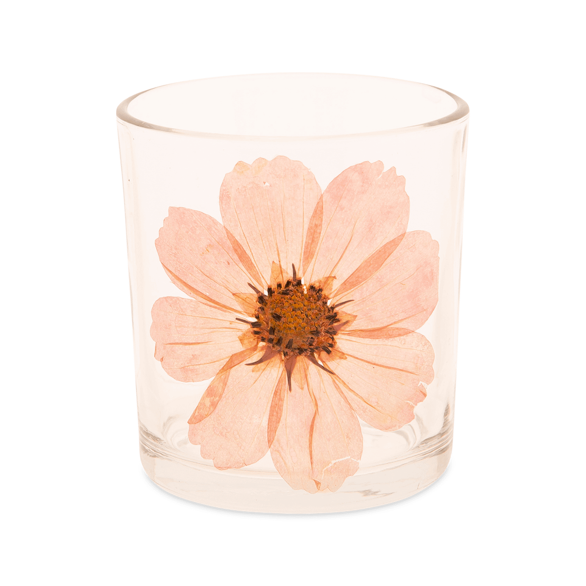 Theelichthouder FLOWER Glas Transp.