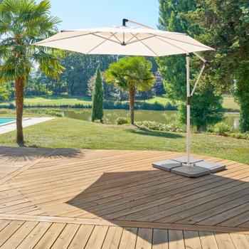 Zweefparasol MODENA Vierkant Beige Zweefparasol MODENA Vierkant Beige