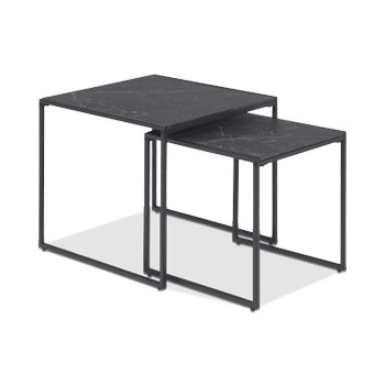 Salontafel Set van 2 RADDEL Mel. Marble/Metal Black Salontafel Set van 2 RADDEL Mel. Marble/Metal Black