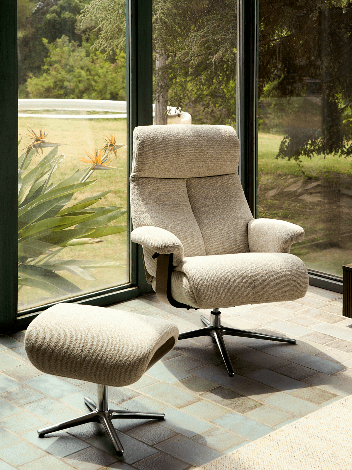 Draaistoel Toriel Beige/Aluminium